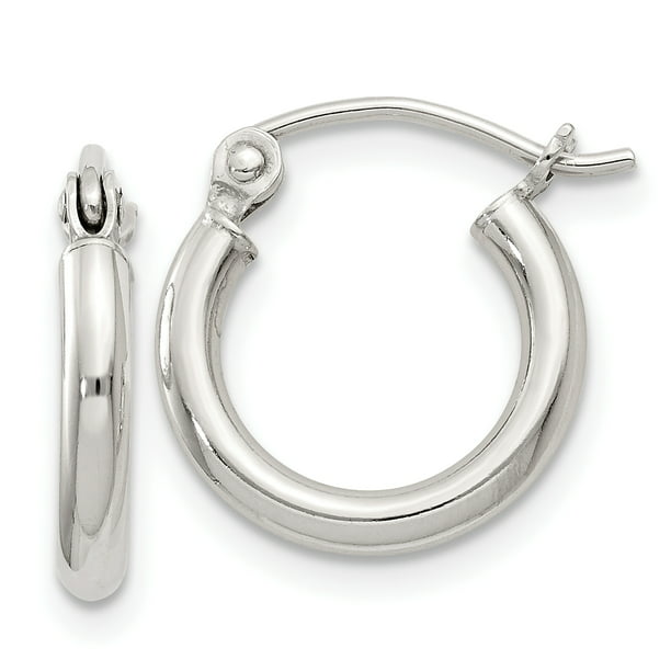 925 Sterling Silver 2mm Hoop Earrings 